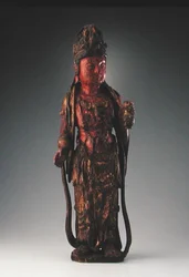 Stående figur av Guanyin, Songdynastin (960-1279) (polykromt trä) (se 208019)